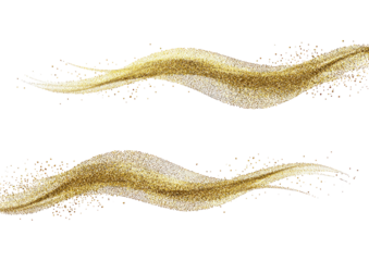 Glittery gold waves with texture, on black