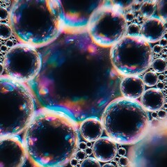 Abstract macro shot of soap bubbles