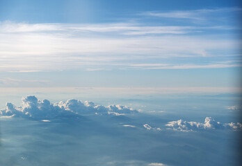 Aerial view of white large cloud