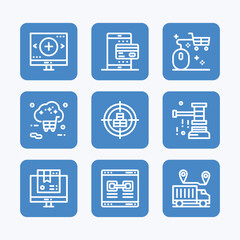 Ecommerce icon set collection. Shopping icon set collection. Linear icon collection. Editable stroke. Vector illustration