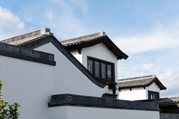 Chinese traditional style building under blue sky