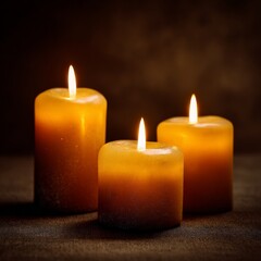 Candles illuminate a serene space with warm light during a peaceful evening