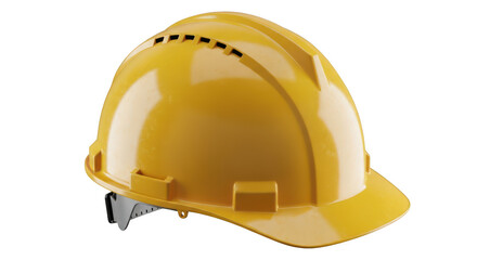 Fototapeta premium Yellow hard hat safety helmet isolated on transparent background