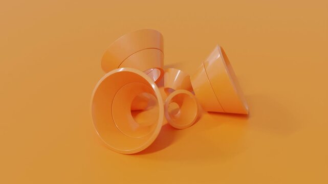 3D abstract background using orange minimal geometry, creating depth, modern composition, and subtle motion for timeless contemporary digital visual design.