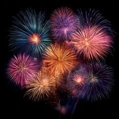 Colorful fireworks display brightening the night sky during a festive celebration