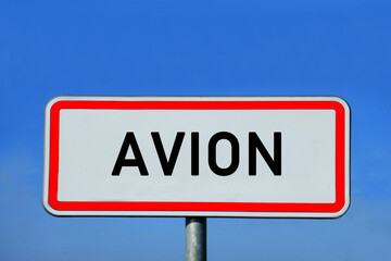 Obraz premium Ortsschild Avion