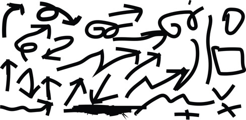 Hand-Drawn Vector Arrow Set.