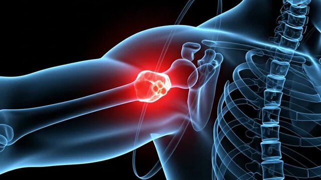 Radiating Pain in the Shoulder A Visual Exploration of Bone Tumors and Upper Arm Discomfort with X Ray Style Body