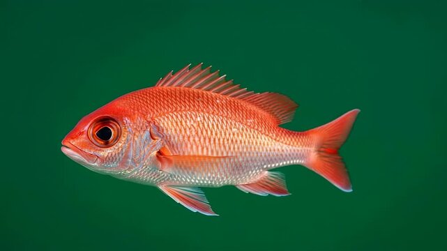 Red snapper glides gracefully in tranquil waters showcasing vibrant colors and unique features