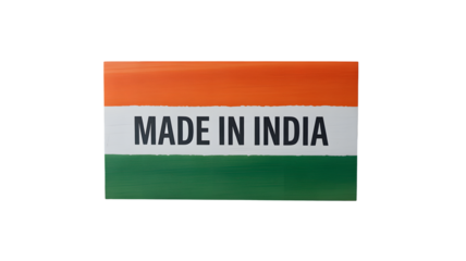 Proudly showcase Indian craftsmanship and national pride with this vibrant 'Made in India' flag design, perfect for celebrating heritage and commerce.