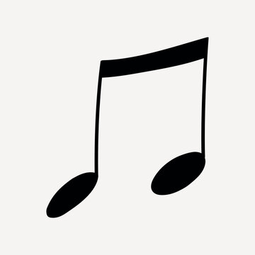 Music note collage element vector
