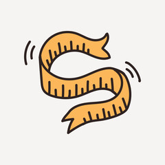 Waist tape doodle collage element vector