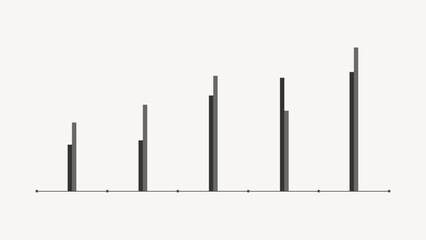 Bar graph collage element vector