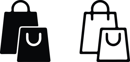 shopping bag icon set vector design image 