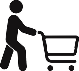 person pushing shopping cart icon vector design © Ammara