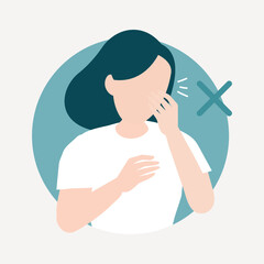 Coughing woman, healthcare illustration collage element vector