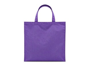 Purple tote bag isolated on white background studio shot