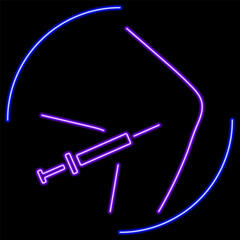 meniscal neon sign, modern glowing banner design, colorful modern design trends on black background. Vector illustration.