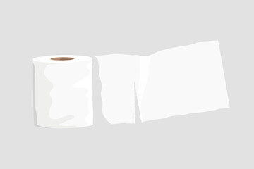 Tissue paper roll collage element, isolated object vector