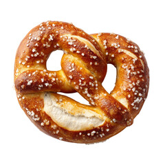 Golden baked pretzel with coarse salt crystals a delicious twisted treat