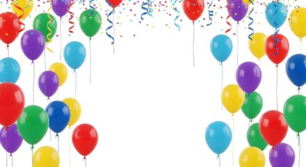 Celebrate with festive balloons and confetti for birthdays, parties, and joyous occasions