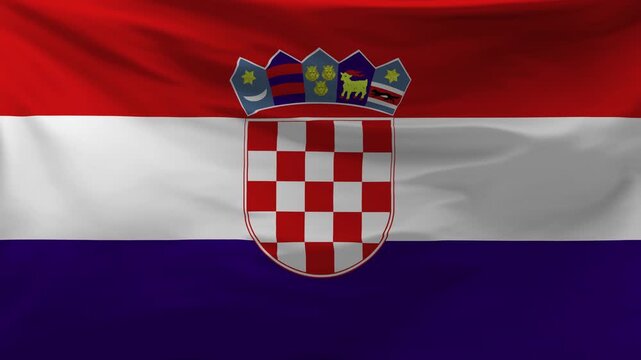 Croatia flag is waving in the wind.