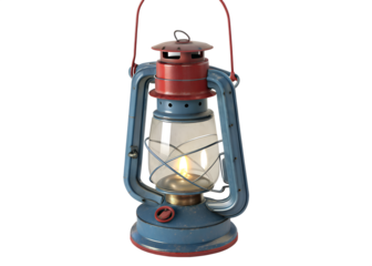 Vintage Red and Blue Camping Lantern