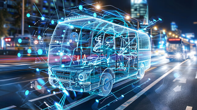 Holographic solutions enhance eco-friendly transportation with smart navigation, energy efficiency, safety, and sustainable mobility.