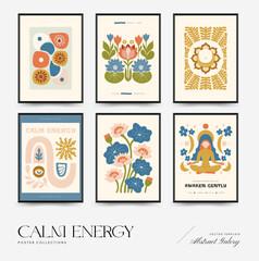 A modern set of vector posters inspired by meditation and calm energy. Abstract yoga poses, soft organic shapes, and serene design — perfect for wall art and mindful interiors.