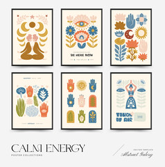 A modern set of vector posters inspired by meditation and calm energy. Abstract yoga poses, soft organic shapes, and serene design — perfect for wall art and mindful interiors.