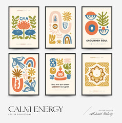 A modern set of vector posters inspired by meditation and calm energy. Abstract yoga poses, soft organic shapes, and serene design — perfect for wall art and mindful interiors.