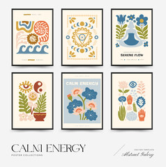 A modern set of vector posters inspired by meditation and calm energy. Abstract yoga poses, soft organic shapes, and serene design — perfect for wall art and mindful interiors.