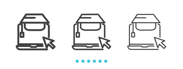 Online graduation Icon. Thin line icon vector