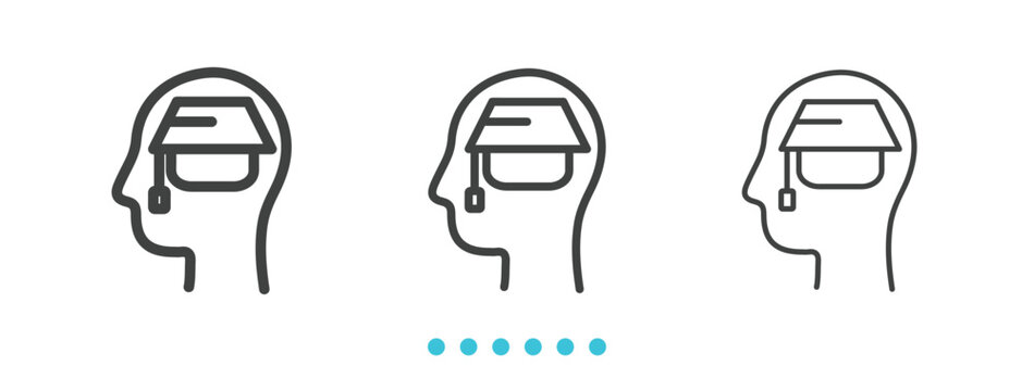 Graduation Icon. Thin line icon vector