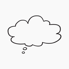 Cloud-shaped thought bubble illustration vector