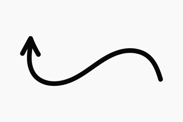 Curved black arrow illustration vector