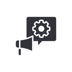 Configuration Notification Icon With Gear And Megaphone