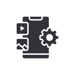 Fototapeta premium Mobile Application Setting Modern Technology Management Icon