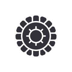 Gear Sun Solid Icon Geometric Shape Vector Graphic
