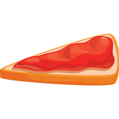 Red Jam Spread On Toasted Bread Slice Isolated On Transparent Background