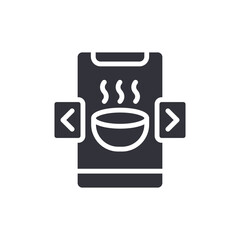 Food Delivery App Navigation With Steaming Bowl Icon