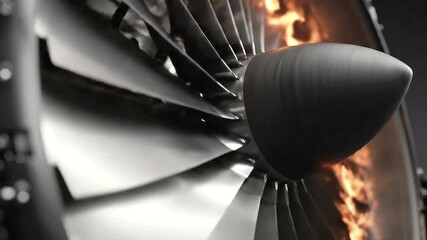 Engine turbine jet aircraft aviation aerospace technology power engineering mechanical innovation blades rotating - Powered by Adobe