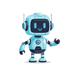 Fototapeta premium Cute cartoon robot character with friendly expression.