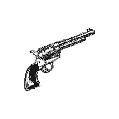 vintage revolver dystopia pixel art