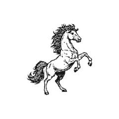 rearing horse pixel art retro