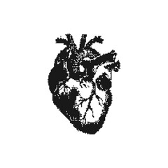 human heart retro pixel art