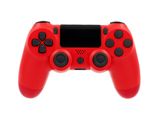 Close up, single red joystick for gaming console, isolated on transparent background. © Prawit Samphonkrung