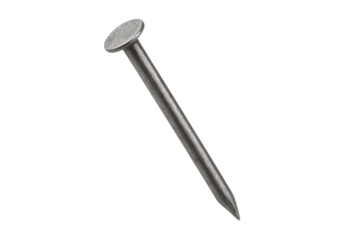 Steel nail for carpentry and construction projects, PNG transparent background