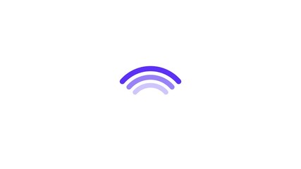 Abstract wi fi signal waves radiating outward with gradient blue colors against white background - Powered by Adobe