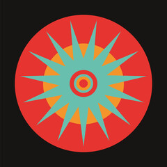 Psychedelic illusion star eye design element vector